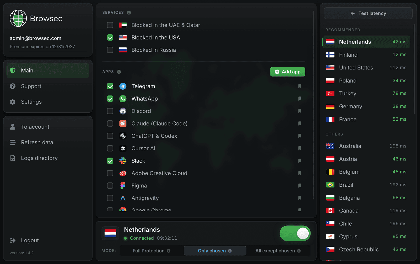 Browsec VPN para Linux: Smart Rules